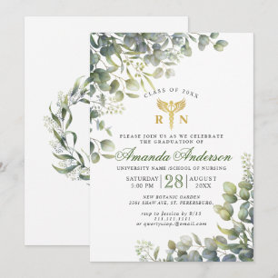 Invitación Graduación de la Escuela de Enfermería Watercolor 