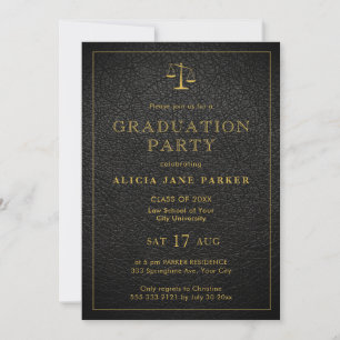 Invitación Graduación de la escuela de leyes elegante foto de