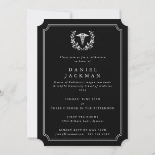 Invitación Graduación de la Escuela de Medicina Black Caduceu