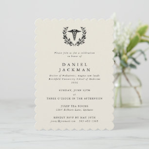 Invitación Graduación de la Escuela de Medicina Cream Caduceu