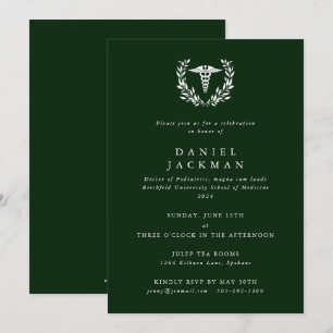 Invitación Graduación de la Escuela de Medicina Dark Green