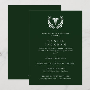 Invitación Graduación de la Escuela de Medicina Dark Green