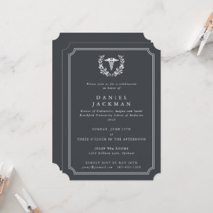 Invitación Graduación de la Escuela de Medicina Gris Caduceus