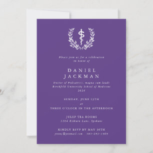 Invitación Graduación de la Escuela de Medicina Púrpura Ascle