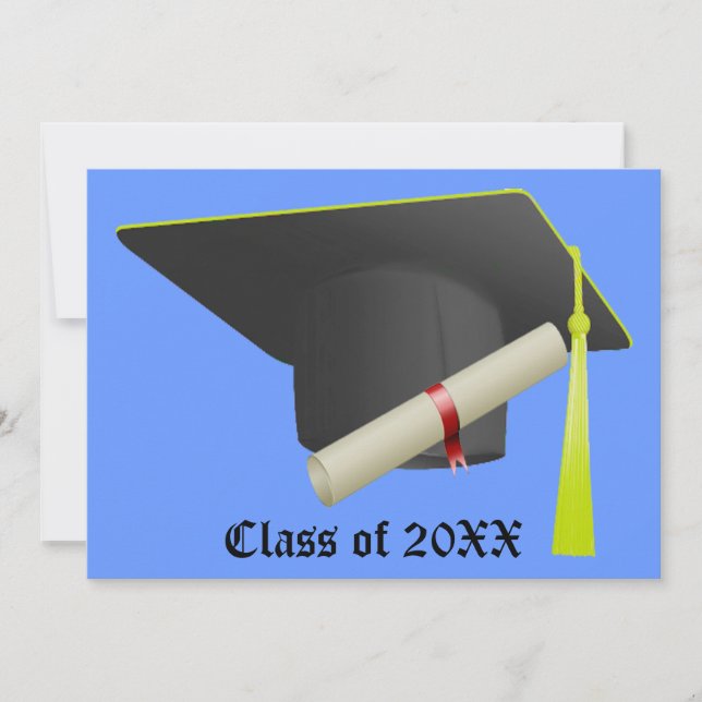 Invitación Graduación de la Escuela Secundaria Black Cap (Anverso)
