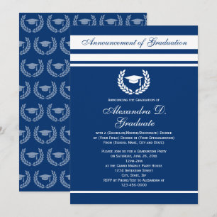 Invitación Graduación de la escuela secundaria formal Stripes