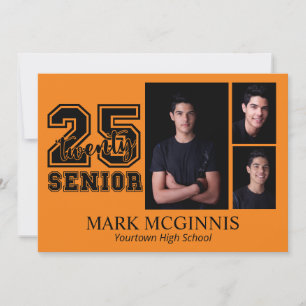 Invitación Graduación de la Escuela Secundaria Orange Black C