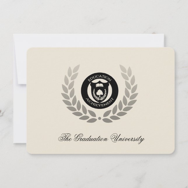 Invitación Graduación de la Escuela Tradicional Laurel Escudo (Anverso)