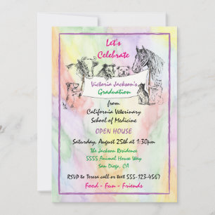 Invitación Graduación de la Escuela Veterinaria Watercolor