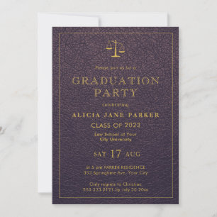 Invitación Graduación de la facultad de derecho foto elegante
