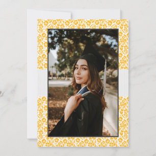 Invitación Graduación de la foto de Bears Yellow Floral Damas