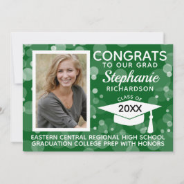 Invitación Graduación de la foto de las burbujas de bokeh ver