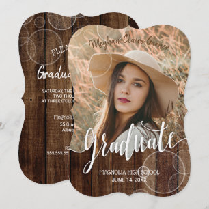 Invitación Graduación de la foto del Bokeh de oro con guión r
