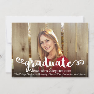 Invitación Graduación de la foto del guión de la escritura de