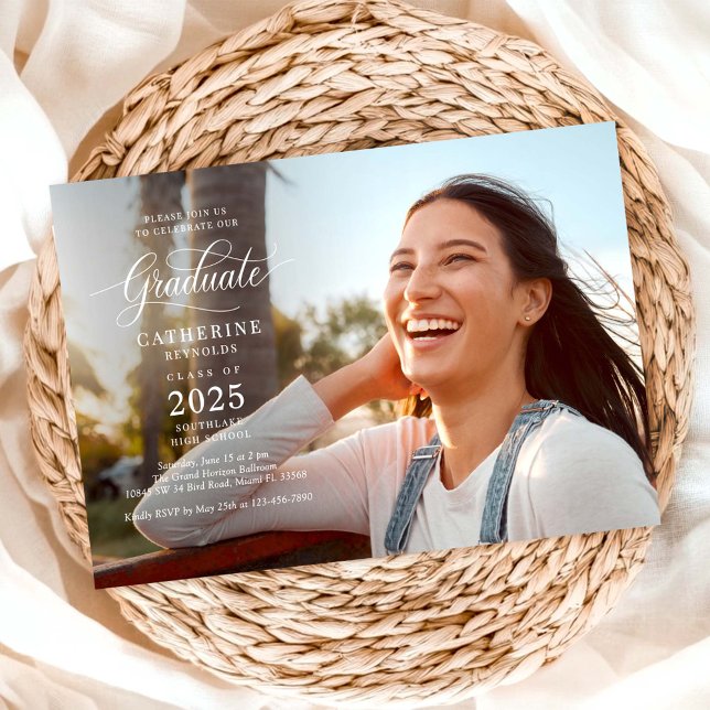 Invitación Graduación de la foto del guión de un graduado mod (Subido por el creador)