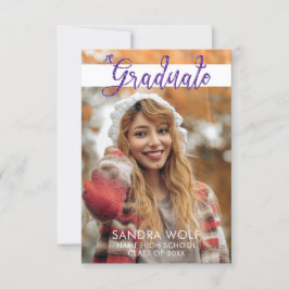 Invitación Graduación de la foto del guión de un Purpurina ro