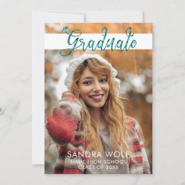 Invitación Graduación de la foto del guión de un Purpurina Ve