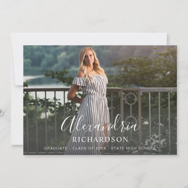 Invitación Graduación de la foto del nombre del método de esc (Anverso)