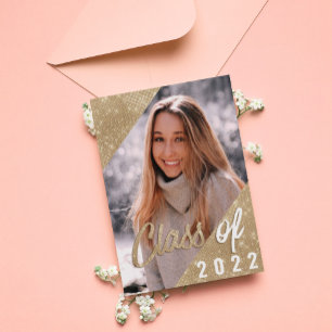 Invitación Graduación de la foto del Purpurina Glam Purple Go