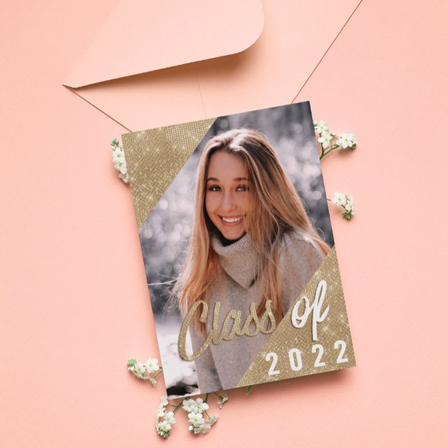 Invitación Graduación de la foto del Purpurina Glam Purple Go (Subido por el creador)