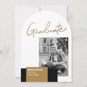 Invitación Graduación de la foto mínima de la escritura de or