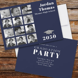 Invitación Graduación de la Marina Minimalista MultiCollage d