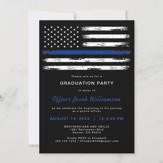 Invitación Graduación de la Oficina de Policía de la Línea Az (Anverso)