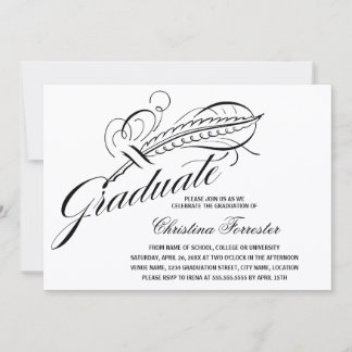 Invitación Graduación de la pluma de la secuencia de comandos