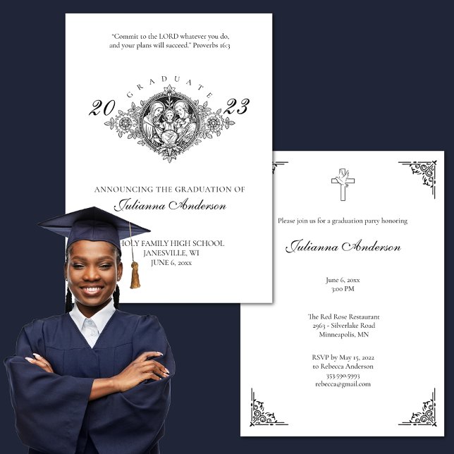 Invitación Graduación de la Sagrada Familia Cristiana Formal (Subido por el creador)