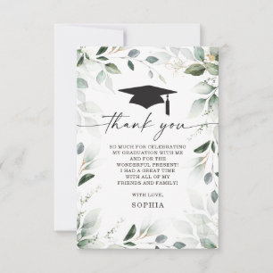 Invitación Graduación de la vegetación acuarela Gracias Foto