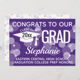 Invitación Graduación de las burbujas de bokeh de Confetti mo