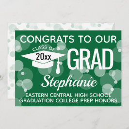 Invitación Graduación de las burbujas del Confetti Bokeh mode