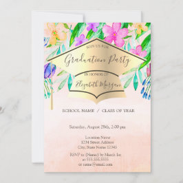 Invitación Graduación de las flores de primavera del tapón de
