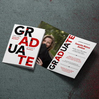 Invitación Graduación de las letras de corte de ángulos de ne