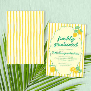 Invitación Graduación de Limón Amarillo Fresco Citricos