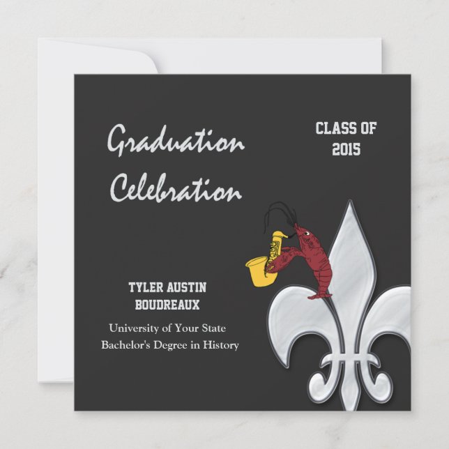 Invitación Graduación de los cangrejos de la flor de lis (Anverso)