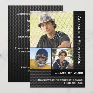 Invitación Graduación de los chicos fotográficos Black Carbon