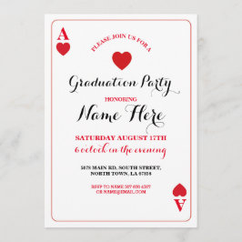 Invitación Graduación de los corazones de la fiesta de juego