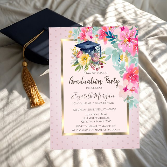 Invitación Graduación de los puntos de la capa de la cubierta (Subido por el creador)