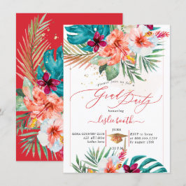 Invitación Graduación de Luau en Paraíso Tropical H2 de PixDe