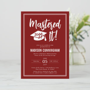 Invitación Graduación de Maestría Dominada Moderna 