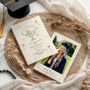 Invitación Graduación de mano rápida más inteligente y un poc