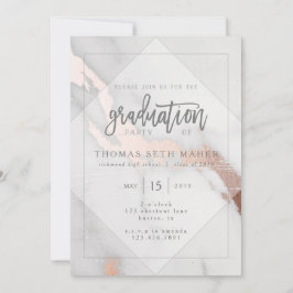 INVITACIÓN GRADUACIÓN DE MÁRMOL Y ORO ROSA