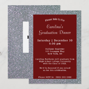 Invitación Graduación de marrón de la cena con cáscara de pla