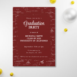 Invitación Graduación de Matemáticas con Letra a Mano Marrón 