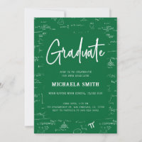 Graduación de matemáticas de posgrado verde elegan