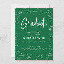 Graduación de matemáticas de posgrado verde elegan