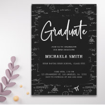 Graduación de matemáticas en blanco y negro