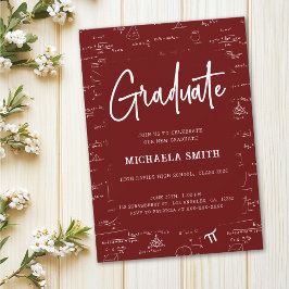 Invitación Graduación de Matemáticas Licenciado en Blanco Gra