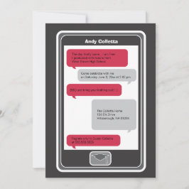 Invitación Graduación de mensajes de texto de teléfono celula